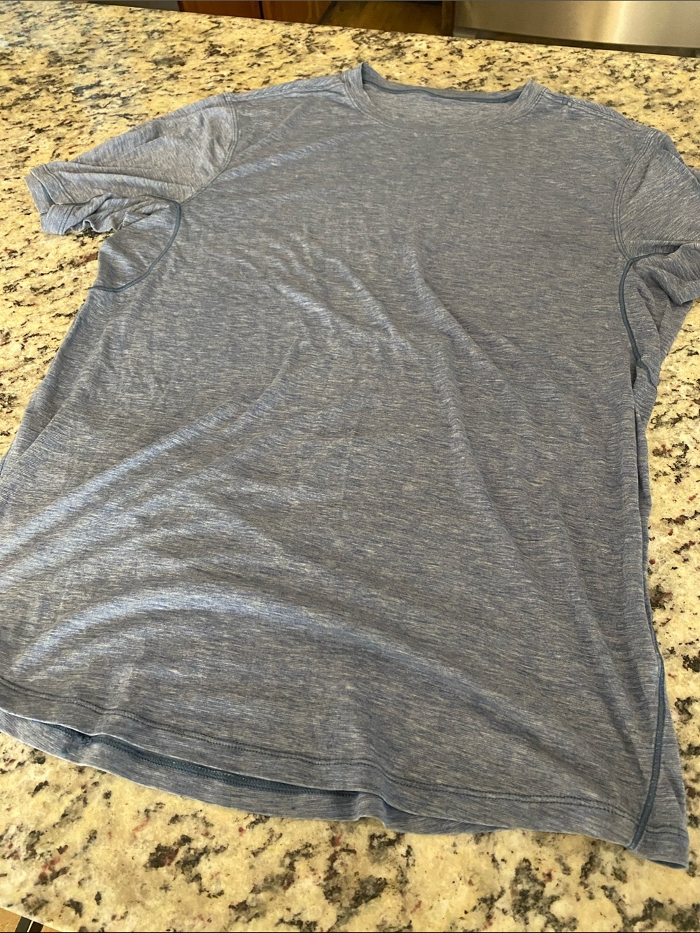 Lululemon Men's Crew Neck Short Sleeve Shirt - Heather Blue